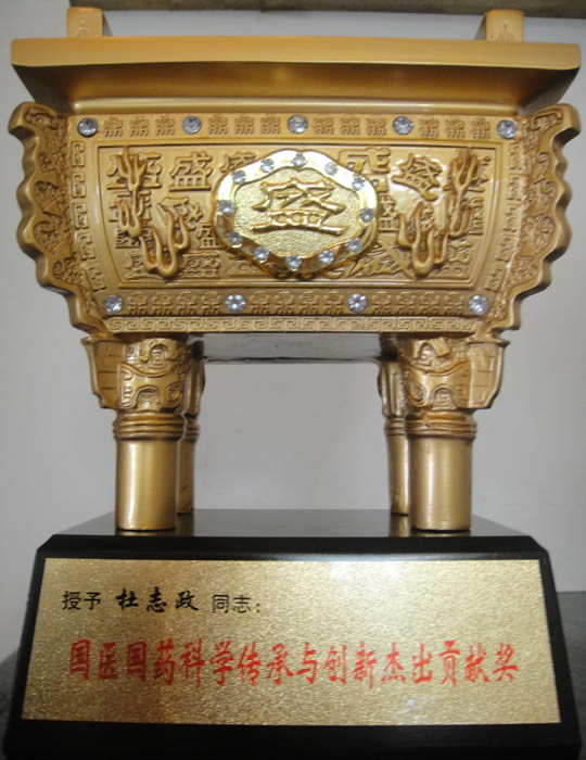 In April 2011, Du Zhizheng was awarded the Outstanding Contribution Award for Scientific Inheritance and Innovation of Chinese Medicine and Chinese Medicine