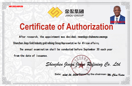 nwandugo chukwuma awureguwas appointed as the  representative of China Gold Canal Group in Africa.